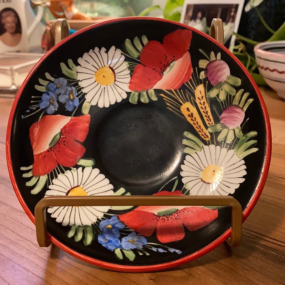 Vintage Folk Art hand painted plate plate Mexico